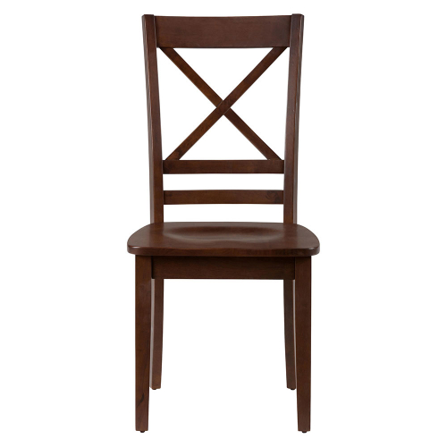 Simplicity X Back Dining Chair in Caramel Finish Wood (Set of 2)