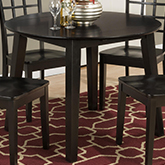 Simplicity 42" Round 2 Drop Leaf Table in Espresso Finish Wood