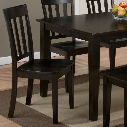 Simplicity Slat Back Dining Chair in Espresso Finish Wood (Set of 2)