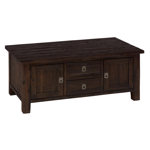 Kona Grove Box Cocktail Table in Lightly Distressed Dark Chocolate