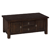 Kona Grove Box Cocktail Table in Lightly Distressed Dark Chocolate