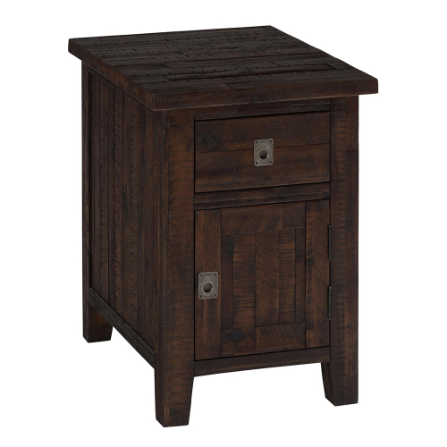 Kona Grove 1 Drawer Cabinet Chair Side Table in Lightly Distressed Dark Chocolate