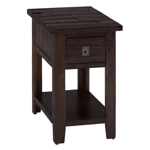 Kona Grove 1 Drawer Chair Side Table in Lightly Distressed Dark Chocolate