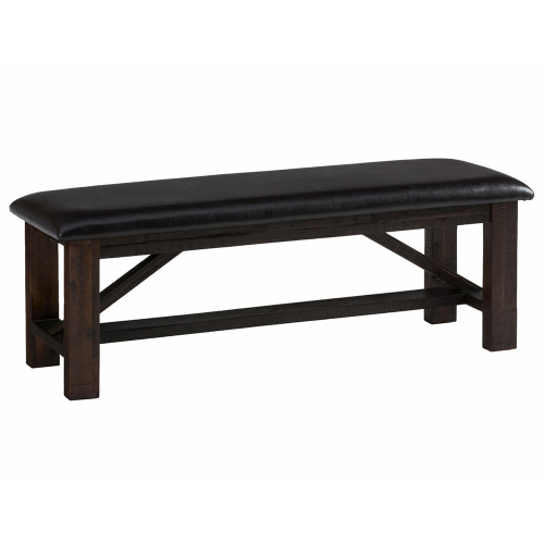 Kona Grove Backless Dining Bench in Distressed Dark Chocolate & Leatherette