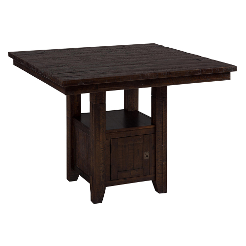 Kona Grove 48" Pub Storage Dining Table in Lightly Distressed Dark Chocolate