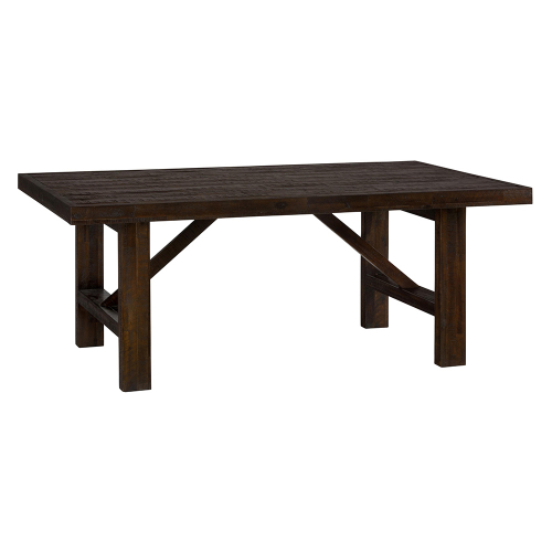 Kona Grove 79" Dining Table w/ Hand Hewn Look in Distressed Dark Chocolate