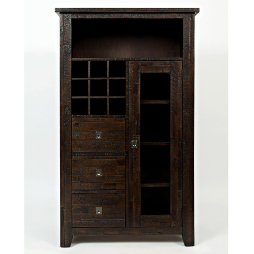 Kona Grove Wine Cabinet in Lightly Distressed Dark Chocolate