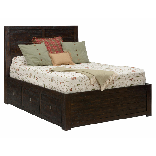 Kona Grove King 4 Drawer Storage Bed in Lightly Distressed Dark Chocolate