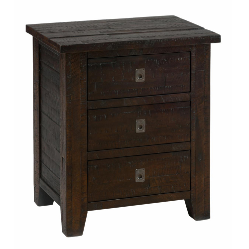 Kona Grove 3 Drawer Nightstand in Lightly Distressed Dark Chocolate