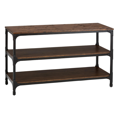 Urban Nature Sofa Table in Steel & Distressed Pine