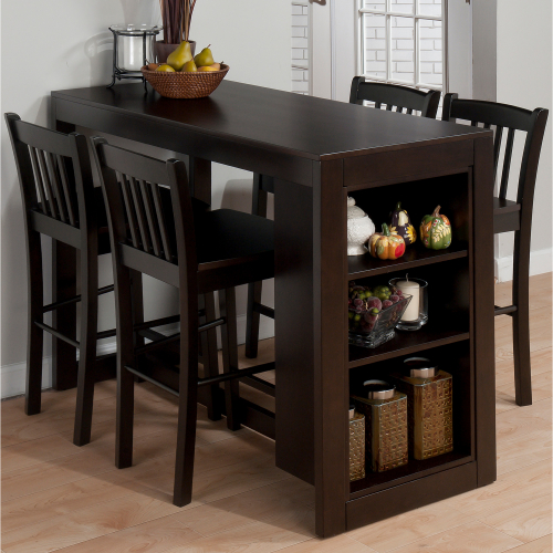 Tribeca Counter Height 5 Piece Dining Set in Merlot (Table + 4 Stools)