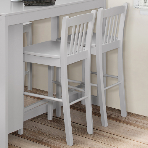 Tribeca Slat Back Counter Stool in Grey Finish (Set of 2)