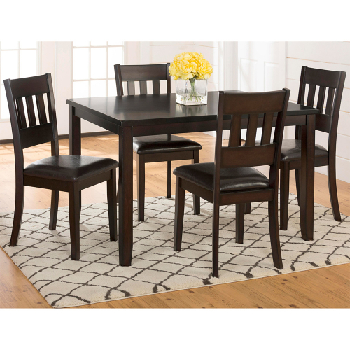 Dark Roast 5 Piece Dining Set in Dark Finish Mango Wood