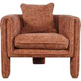 Adley Accent Arm Chair w/ Pillow in Garnet Fabric