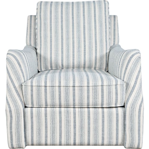 Kennedy Carter Swivel Accent Chair in Blue Stripe Fabric