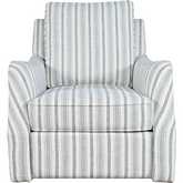 Kennedy Carter Swivel Accent Chair in Blue Stripe Fabric