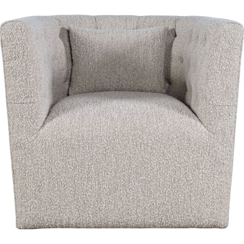 Everly Swivel Accent Chair in Taupe Boucle Fabric