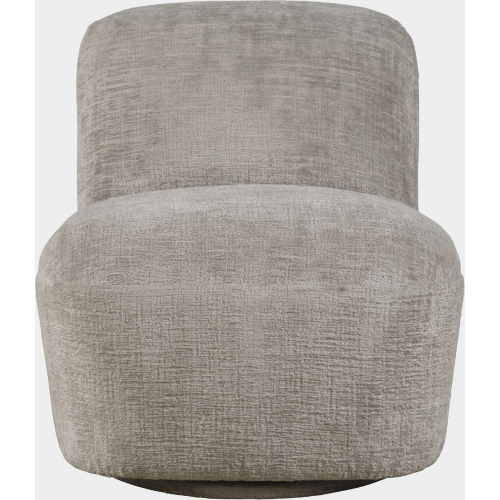 Josie Swivel Accent Chair in Grey Plush Fabric