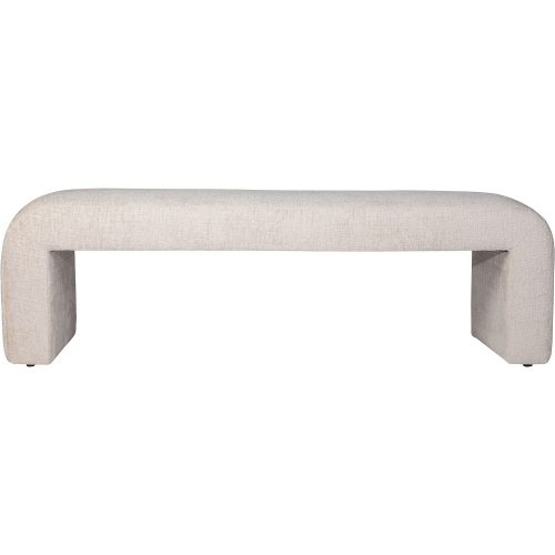 Sophia 60" Curved Bench in Natural Jacquard Fabric