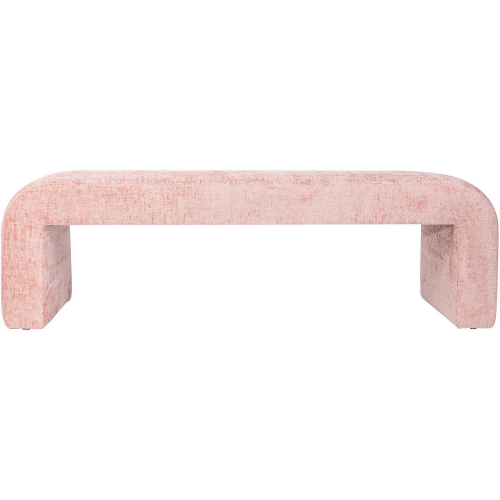 Sophia 60" Curved Bench in Pink Jacquard Fabric