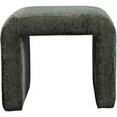 Sophia Curved Waterfall Bench in Forest Green Jacquard Fabric (Set of 2)