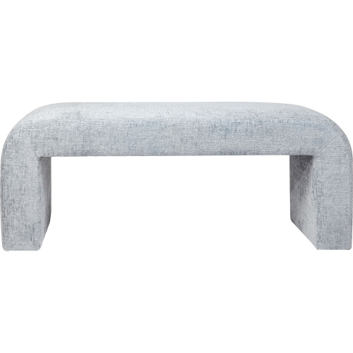 Sophia 47" Curved Bench in Blue Jacquard Fabric