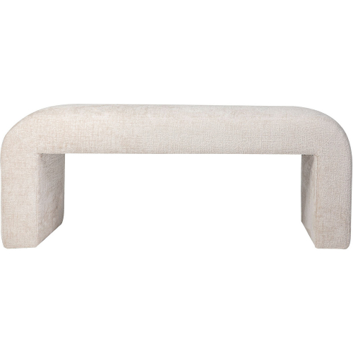 Sophia 47" Curved Bench in Natural Jacquard Fabric