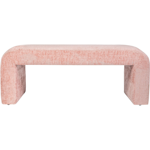 Sophia 47" Curved Bench in Pink Jacquard Fabric