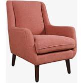 Theo Accent Chair in Rose Fabric & Wood