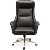 Madison Swivel Tilt Office Chair in Charcoal Grey Leather