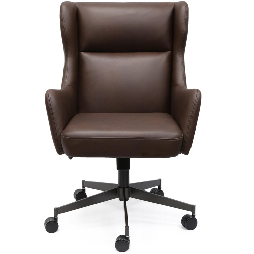 Franklin Swivel Tilt Office Chair in Brown Sable Leather