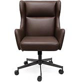 Franklin Swivel Tilt Office Chair in Brown Sable Leather