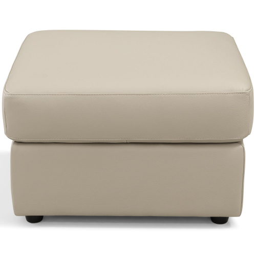 Maddox Ottoman in Taupe Khaki Top Grain Leather