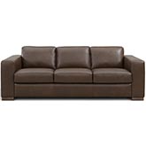 Inglewood Queen Sleeper Sofa in Vintage Cigar Brown Top Grain Leather