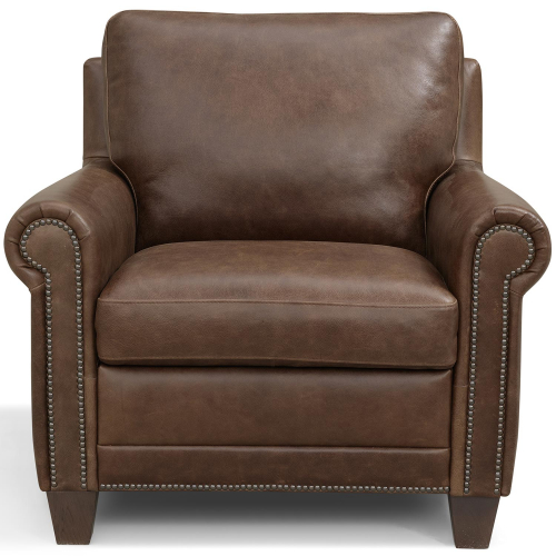 Braxton Accent Arm Chair in Vintage Coffee Brown Top Grain Leather