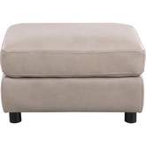 Waltz Ottoman in Stone Leather