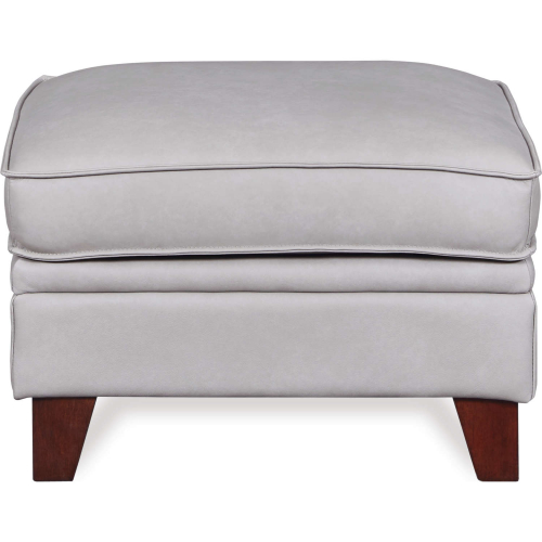 Stanton Ottoman in Grey Leather