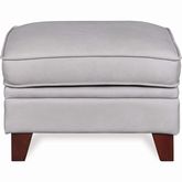 Stanton Ottoman in Grey Leather