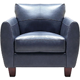 Traverse Armchair in Blue Top Grain Leather