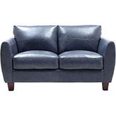 Traverse Loveseat in Blue Top Grain Leather