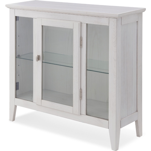 10000 Entryway Curio Cabinet w/ Interior Light in Weathered White