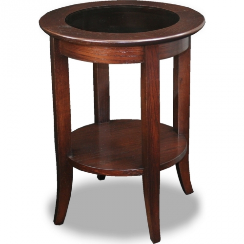 Favorite Finds Round Side Table in Chocolate Oak