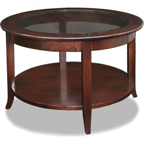 Favorite Finds Round Coffee Table in Chocolate Oak