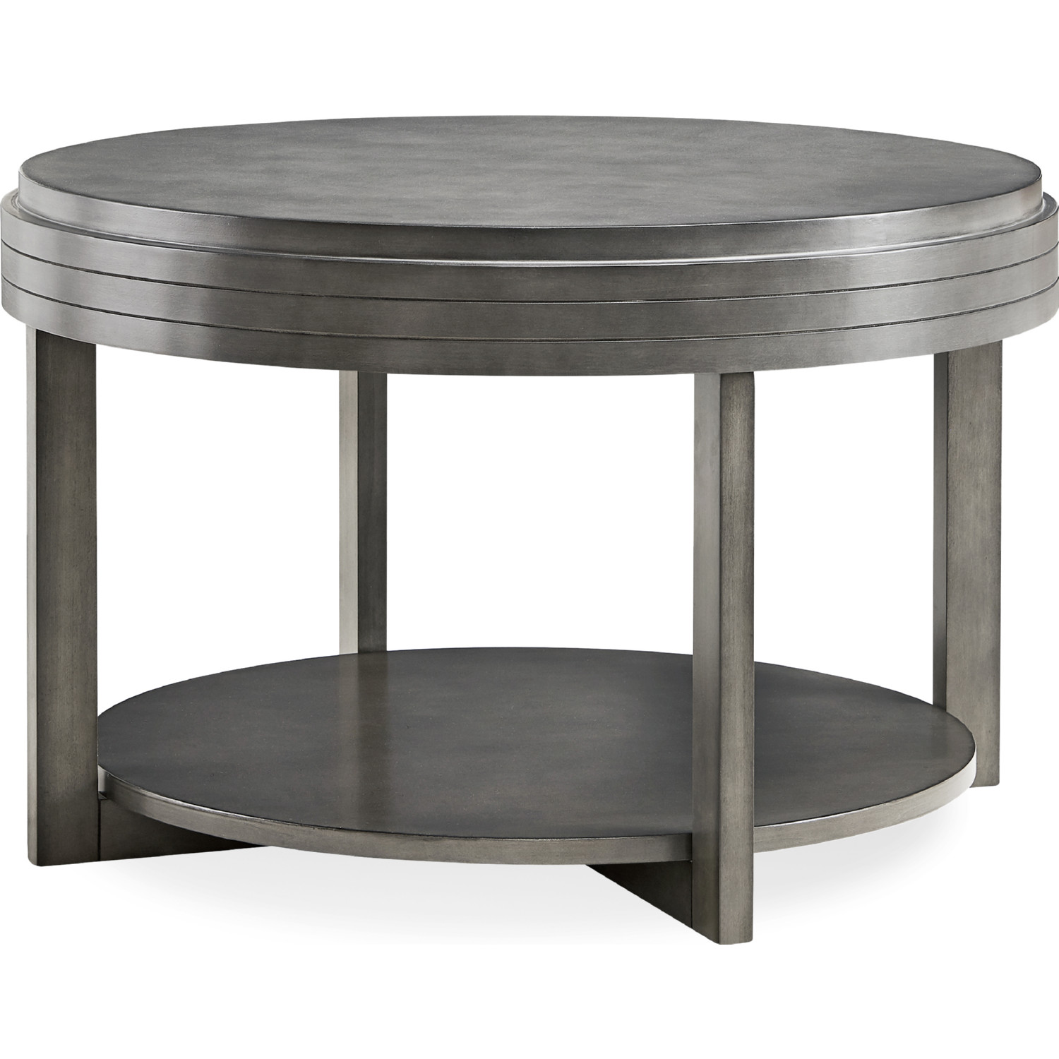 small grey round coffee table