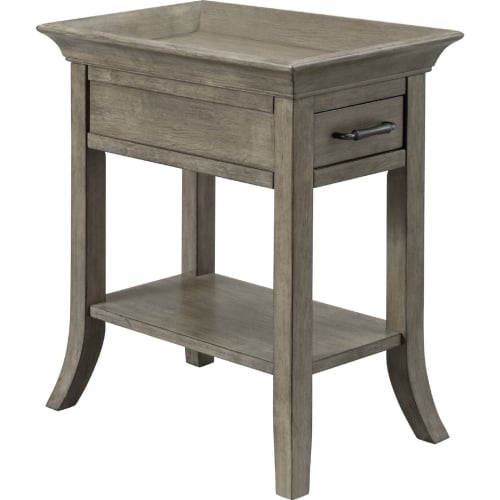 Favorite Finds 1 Drawer Tray Edge Side Table in Smoke Gray Wash