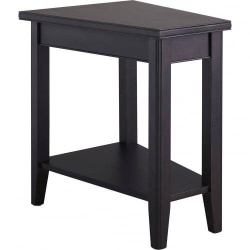 Laurent Recliner Wedge Table w/ Shelf in Black Wood