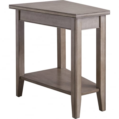 Laurent Recliner Wedge Table w/ Shelf in Smoke Gray Wood