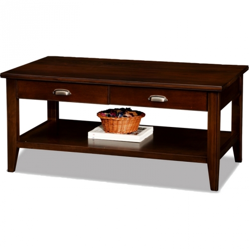 Laurent Collection Two Drawer Coffee Table in Chocolate Cherry