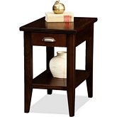 Laurent Collection Drawer Chairside Table in Chocolate Cherry