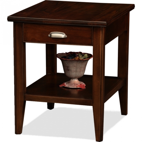 Laurent Collection Drawer End Table in Chocolate Cherry